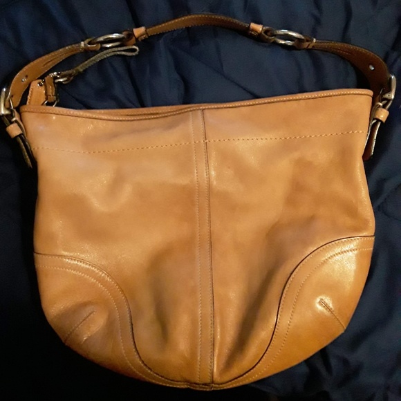 Tan Coach Hobo with Silver Accents
